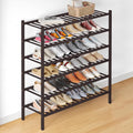 Smiry Bamboo Shoe Rack for Closet, 6 Tier Long Wooden Stackable Shoe Organizer by Smiry