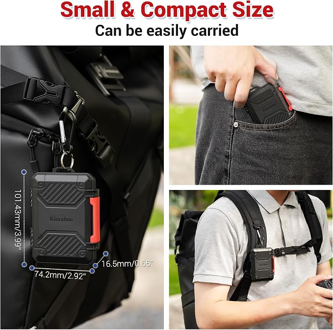 Memory Card Case with 18 Slots, IP67 Waterproof Anti-Shock Travel Camera Memory - Image 5