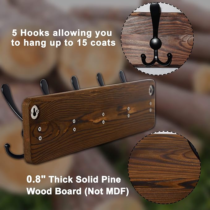 Dseap Coat Rack Wall Mounted - Image 9