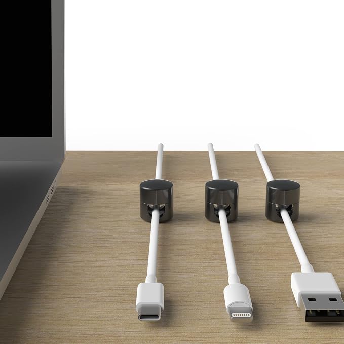Cable Anchors for Desk Organization Gun Metal | Premium Aluminum Cord - Image 4