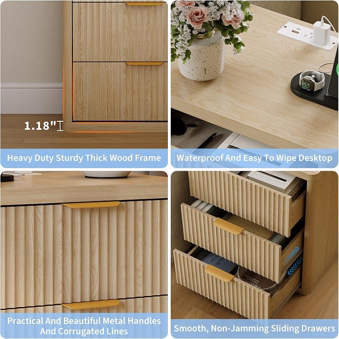 Fluted Nightstand Set of 2 - Image 7