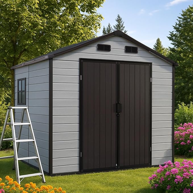 8x8ft Resin Outdoor Storage Shed by Zolyndo