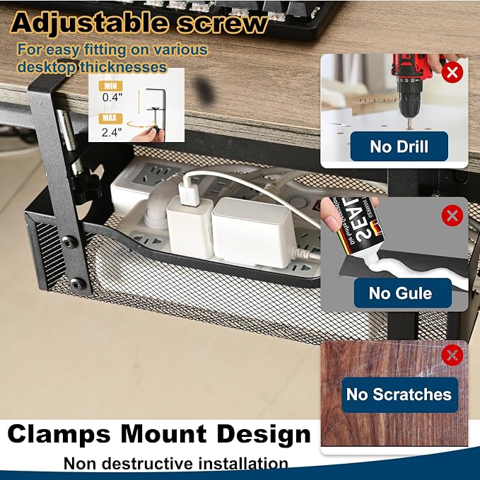 Large Under Desk Cable Management Tray - Image 5