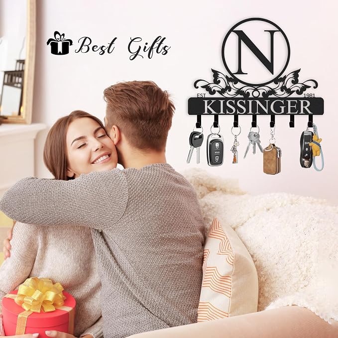 Personalized Key Holder for Wall, Key Holder Wall Mount, Custom Name Coat Rack - Image 4