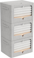 FHSQX 3 Pack Clothes Storage Bins Foldable Metal Frame Storage Box Extra Large by FHSQX