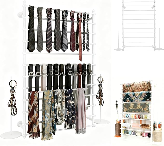 12 Layers 80cm White Wall Display Stand Wrapping Paper Ribbon Organizer Tie by kunghei