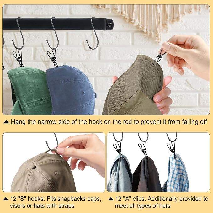 Hat Organizer Closet Organization Wall: 17 Inch Hat Holder - Image 8