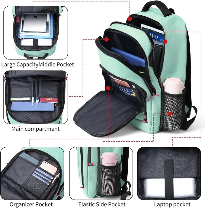 Della Gao Travel Laptop Backpack, Anti Theft Backpack - Image 3