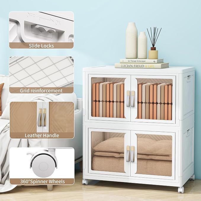 Large Clear Stackable Storage Bins - Image 4