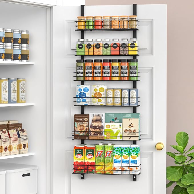6-Tier Over The Door Spice Rack, Large-Capacity Adjustable Hanging Pantry by Unknown