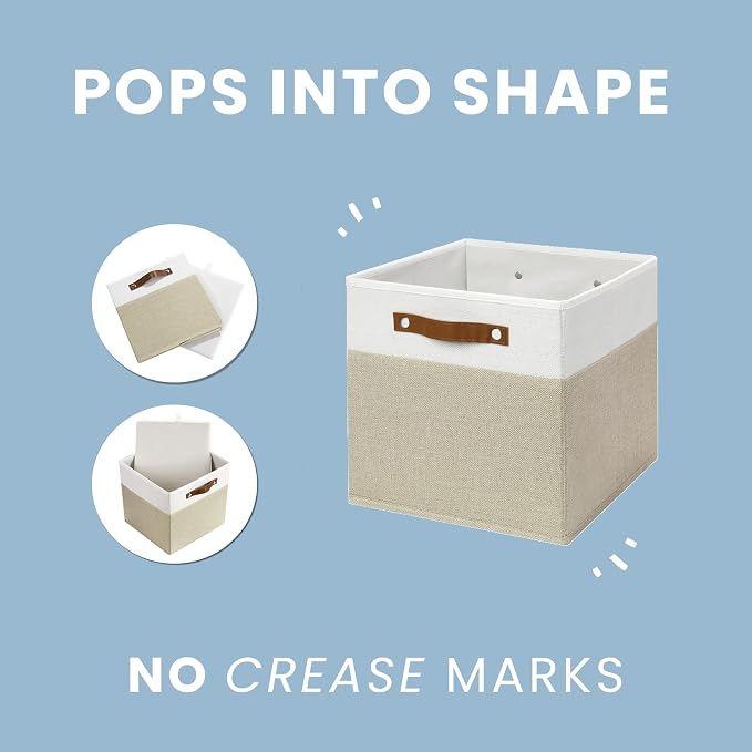 OrganiHaus 13" x 13" x 13" Cube Fabric Storage Bins Set of 4, Fabric Storage - Image 6