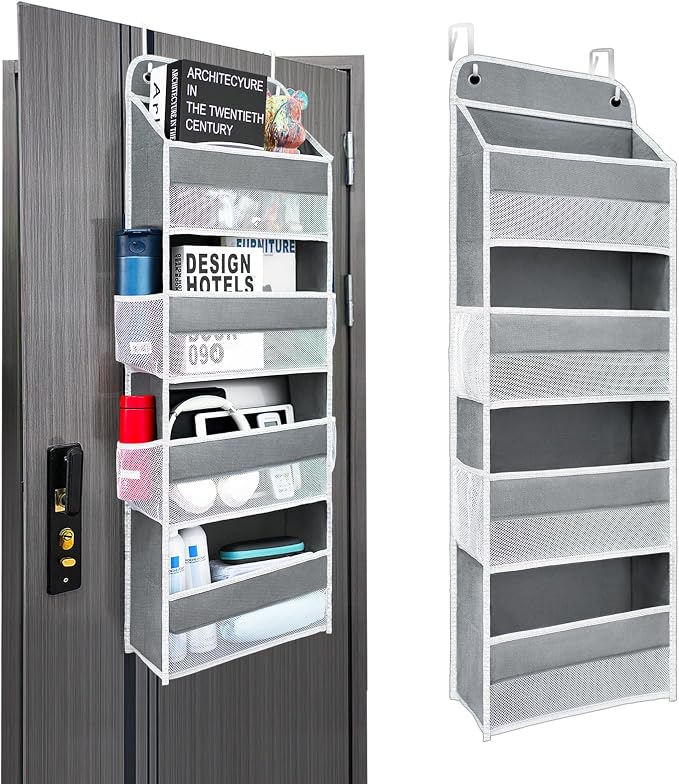 Over The Door Organizer with 4 Side Mesh Pockets, 44lb Weight Capacity Hanging by Unknown