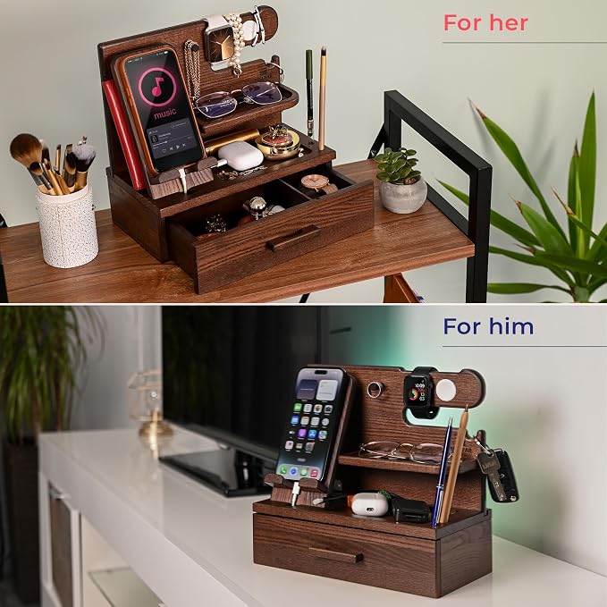 TESLYAR Wood Phone Docking Station - Image 4