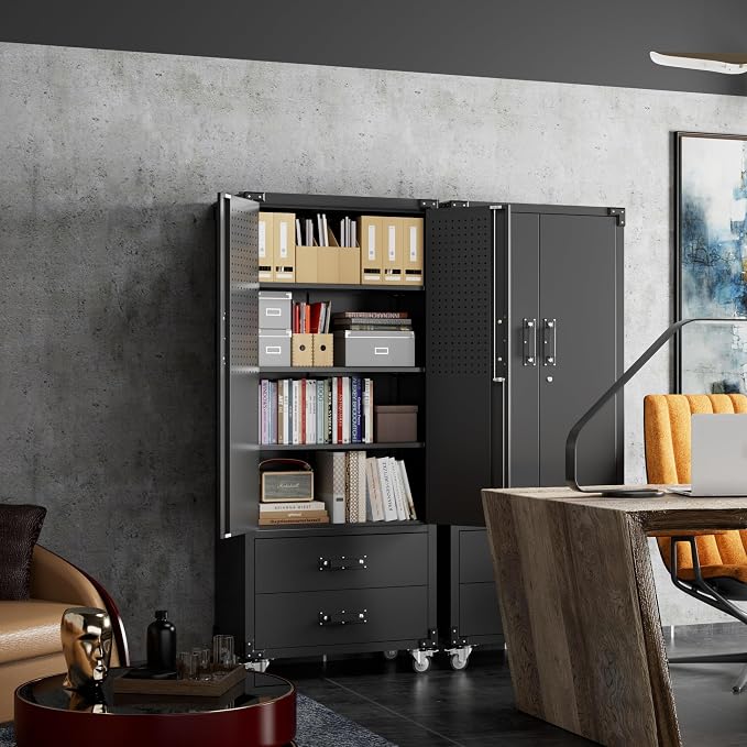 Aobabo 2 Large Drawer Metal Storage Cabinet - Image 2