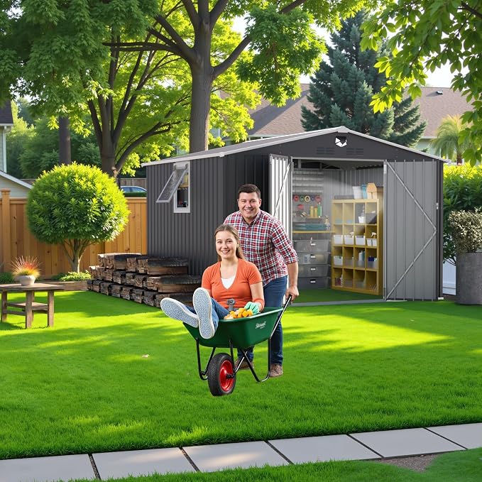 10x8 FT Metal Storage Shed, Outdoor Storage Building - Image 7