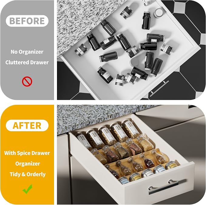 Bamboo Spice Drawer Organizer - Image 2