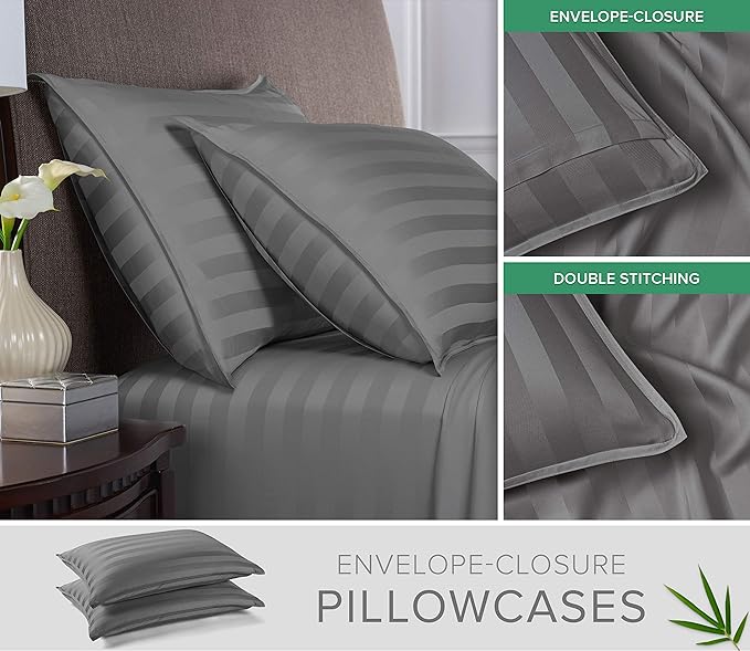 Queen Pillowcases by Pure Bamboo, Genuine 100% Organic Viscose Derived from - Image 2