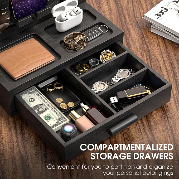 melafa365 Bamboo Nightstand Organizer - Image 4