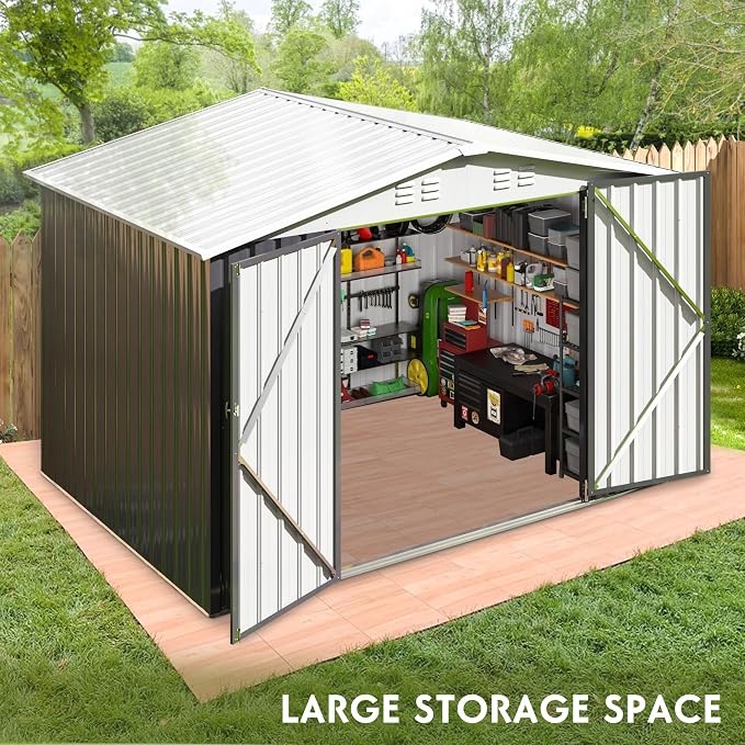 Polar Aurora 6x8 FT Outdoor Storage Shed, Metal Garden Shed - Image 5