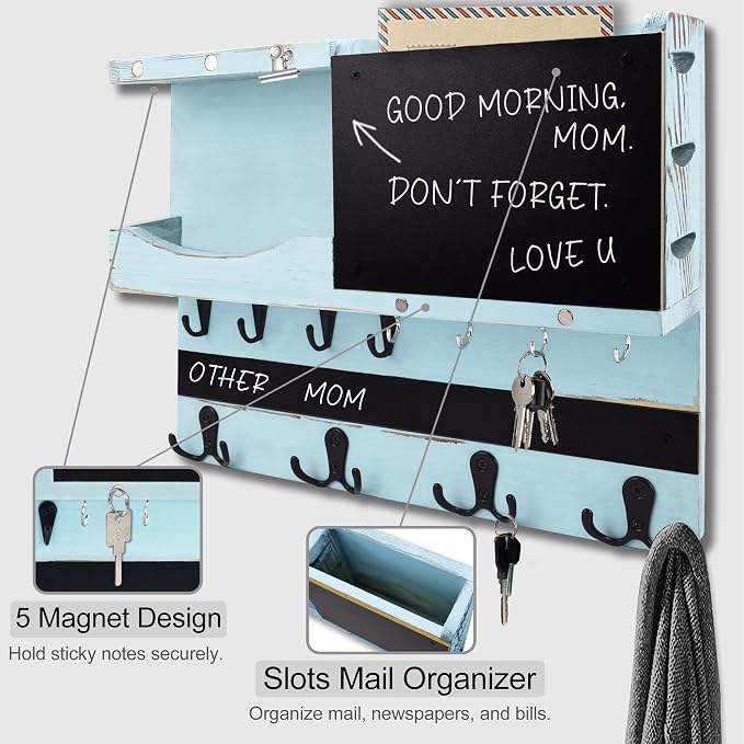 Key Holder for Wall Mount, Farmhouse Mail and Key Holder for Wall Hanger - Image 5