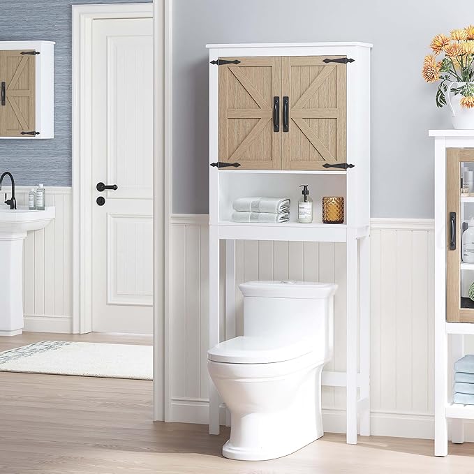 Spirich Over The Toilet Storage Cabinet, Farmhouse Over Toilet Bathroom - Image 5