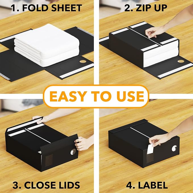 SpaceAid 6 Pack Bed Sheet Organizers and Storage, Foldable Sheet Organizer - Image 3