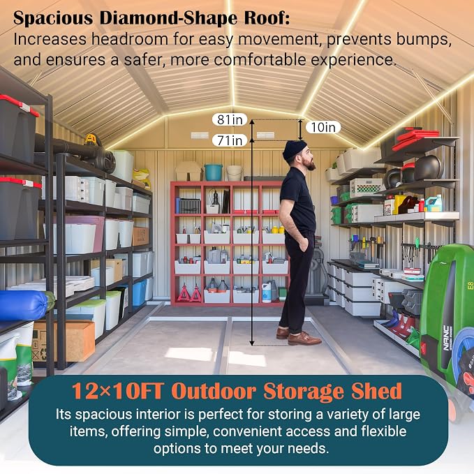 10x12 FT Metal Storage Shed - Image 5