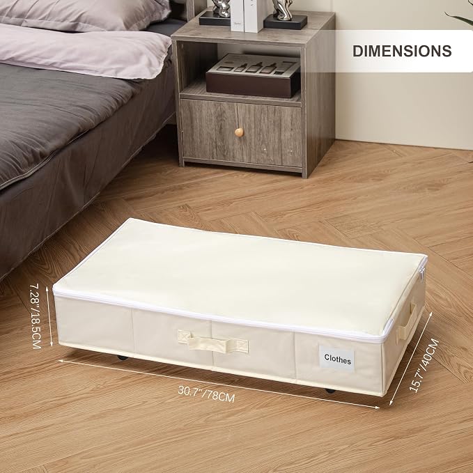 Under Bed Storage with Wheels, 2 Pack Under Bed Storage Containers with Label - Image 7