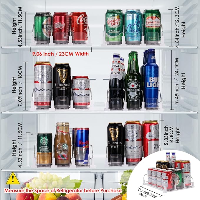 Automatic Soda Can Organizer for Refrigerator Can Dispenser for Beer Soda - Image 3