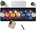 Colorful Moon Phases Large Mouse Pad, Watercolor Flowers Gaming Desk Mat by Unknown