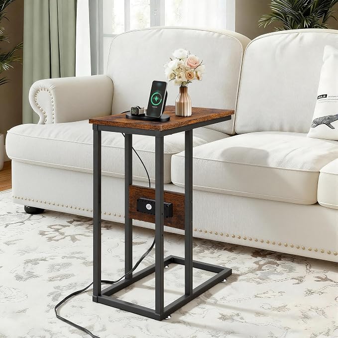 VECELO C Shaped End Side Table - Image 5