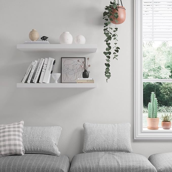 Floating Shelf, 24 in W x 12.75 in D x 2 in H Wooden Floating Wall Shelf - Image 5