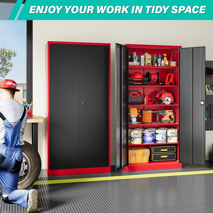 SISESOL Wide & Deep Metal Storage Cabinet - Image 2
