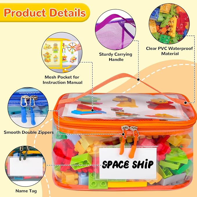 6 Pack Clear Toy Storage Bag - Image 4