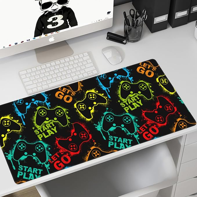 Desk Mat, Colourful Joystick Game Gaming Mouse Pad, XXL Extended Mouse Pad Mat - Image 7