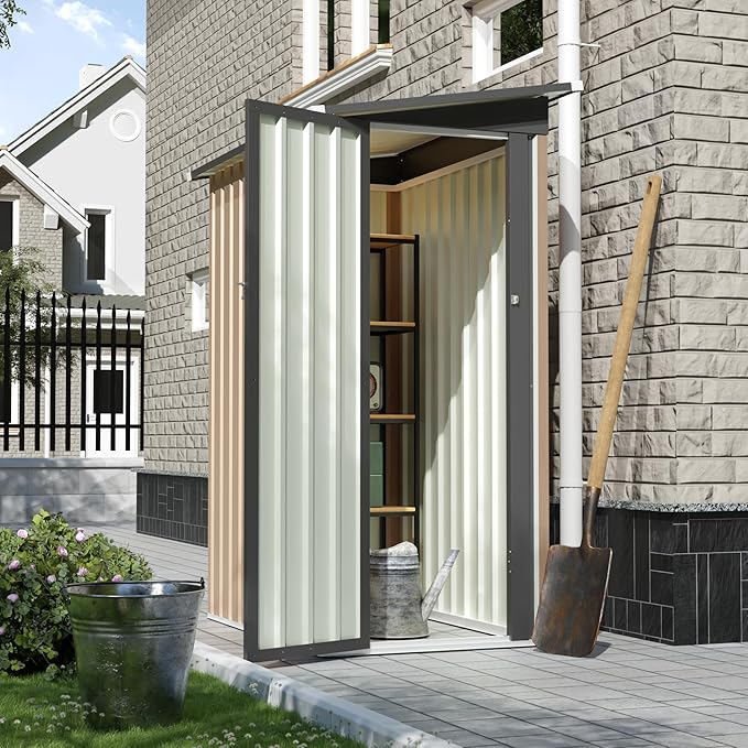 4 * 2 FT Metal Garden Storage Sheds - Image 2