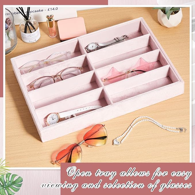 Amylove 2 Pcs Sunglass Organizer Trays Glasses Stackable Jewelry Trays Sunglass - Image 7