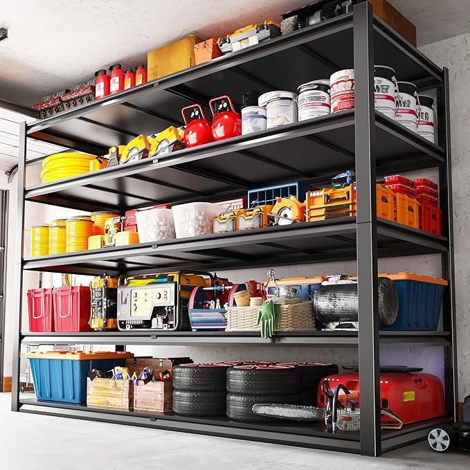 REIBII Garage Shelving 78" H, Storage Shelves Heavy Duty Shelving Unit Load by REIBII