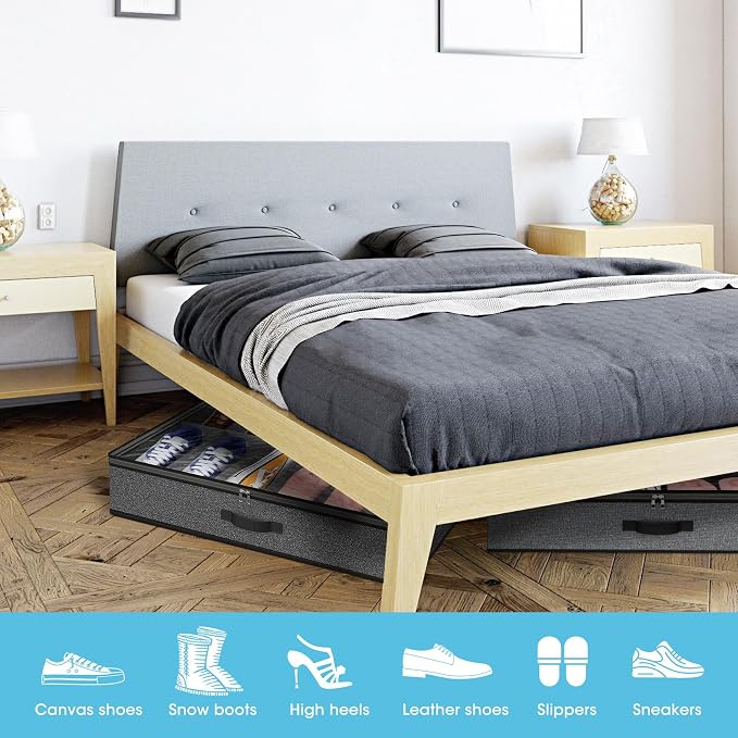 2 Pack Under Bed Shoe Storage Organizer - Image 2