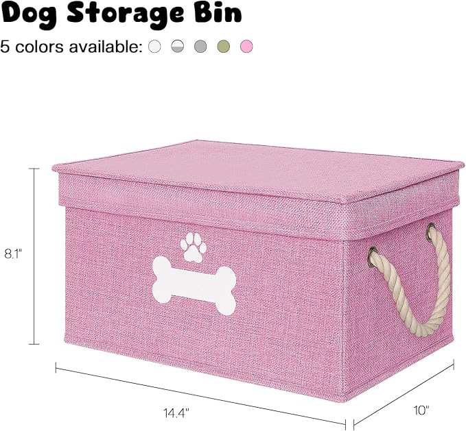 Dog Toy Basket with Lid, Dog Basket - Image 7