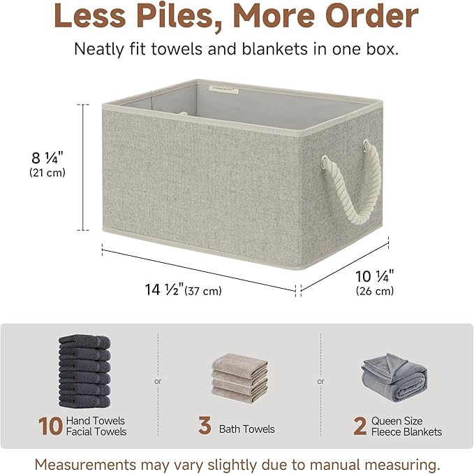 StorageWorks Storage Baskets for Shelves, Foldable Fabric Closet Storage Bins - Image 4