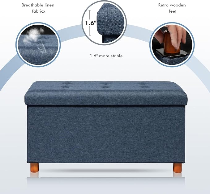 PINPLUS Linen Coffee Table Ottoman - Image 5