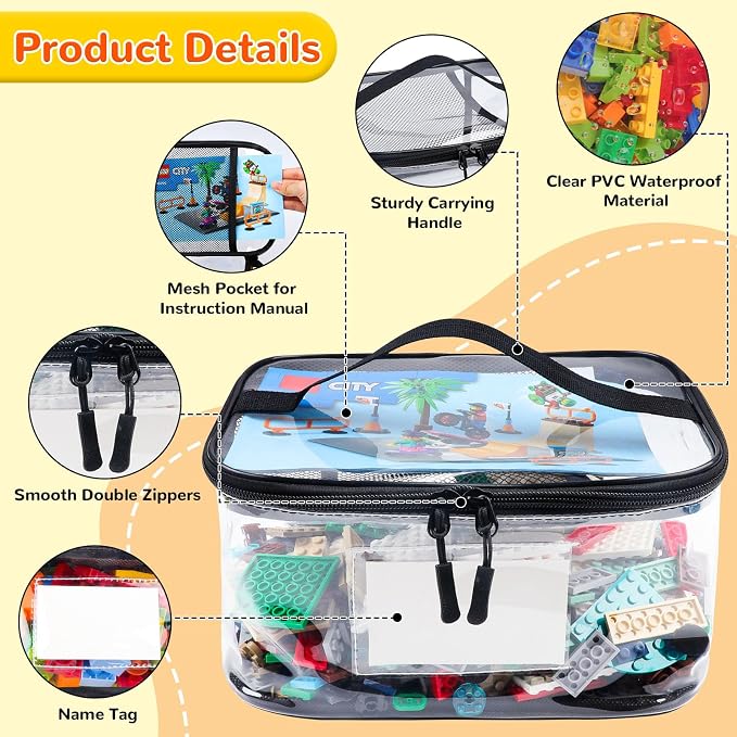 6 Pack Clear Toy Storage Bag - Image 4