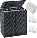 Laundry Hamper with Lid Wicker Laundry Basket 112 L Laundry Hampers Handwoven by SETVSON