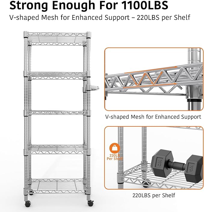 5-Tier Metal Storage Shelving Unit - Image 4