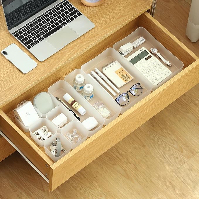Poeland 10 Pcs Drawer Organizer Tray Storage Box - Image 2