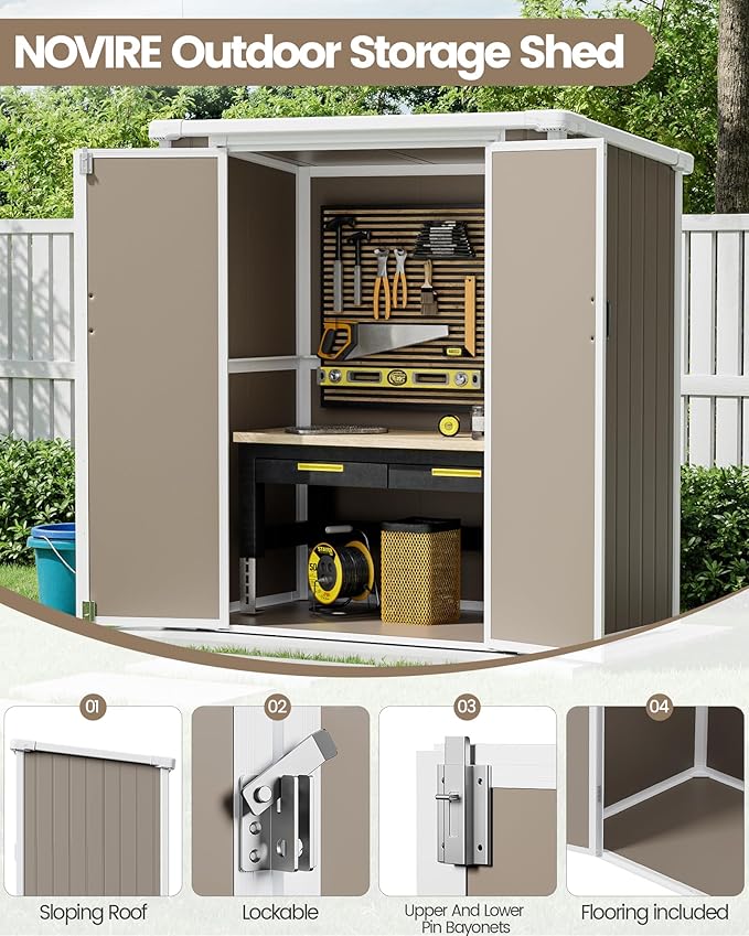 5x3 ft Outdoor Storage Shed - Image 5