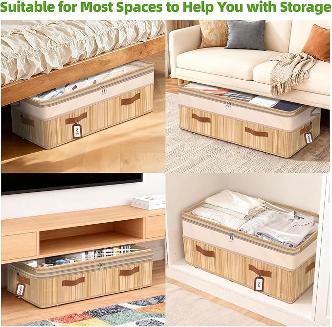 Livole Bamboo Under Bed Storage - Image 9