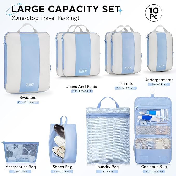 10 Set Compression Packing Cubes - Image 2