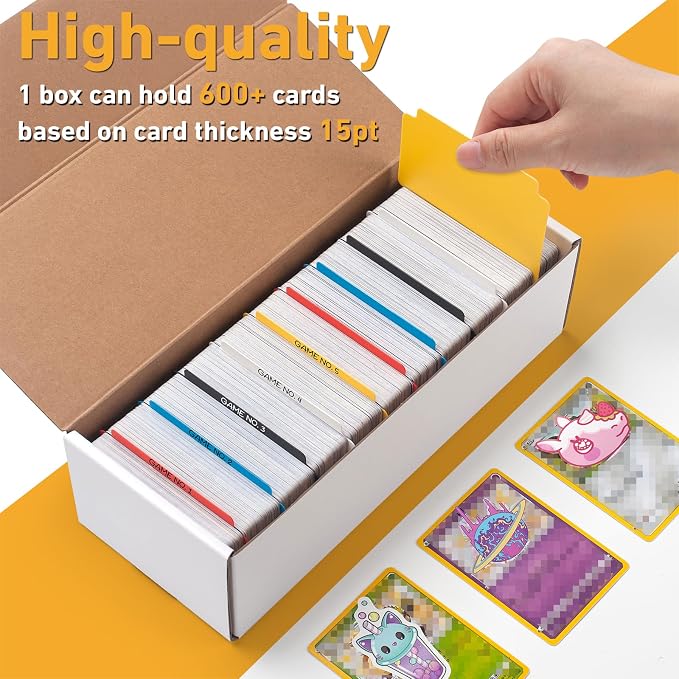 6 Pack Trading Card Storage Box, Cardboard Sports Game Card Storage Collector - Image 4